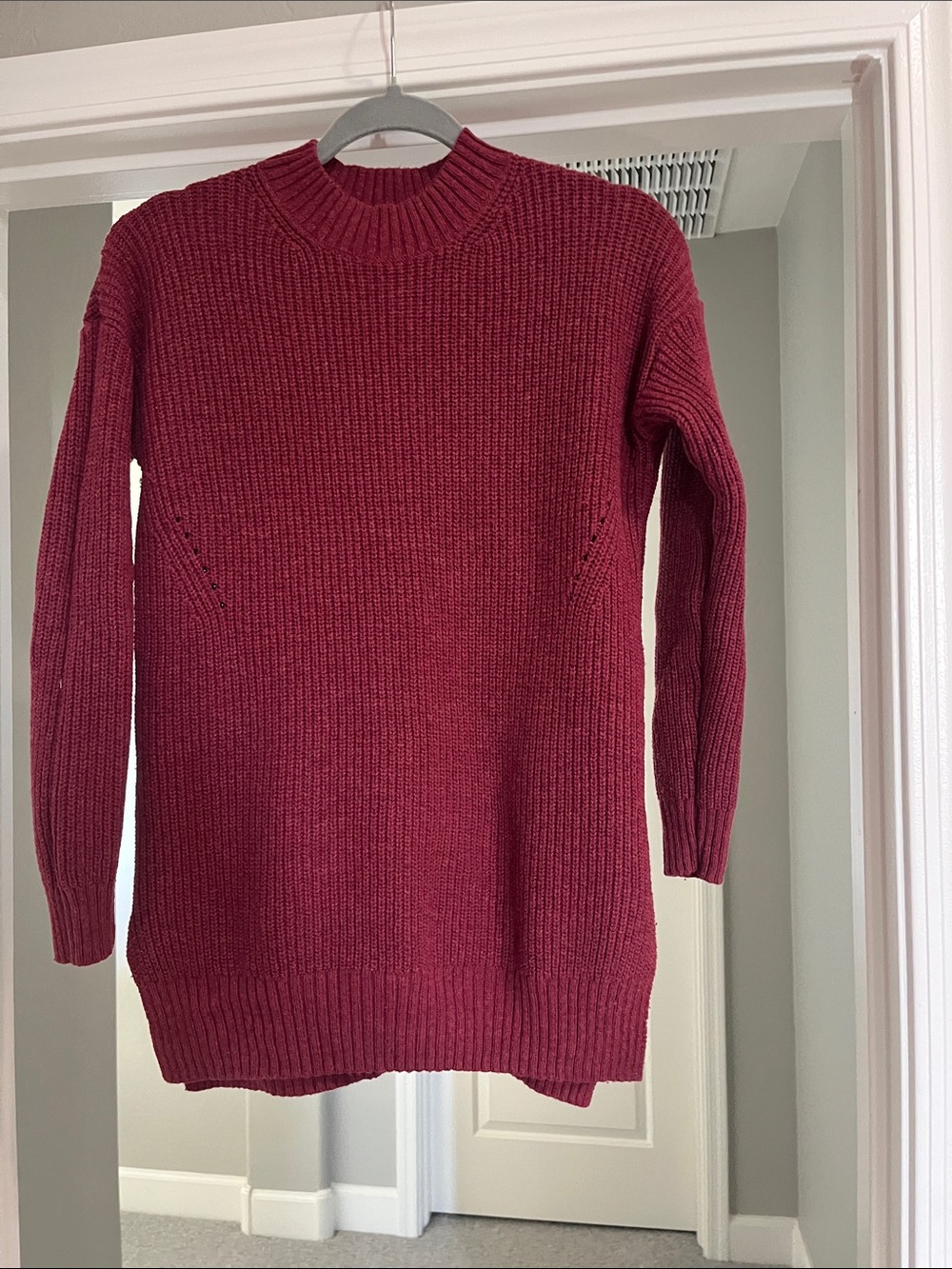Nordstrom Women's Ribbed Crewneck Sweater - Wine